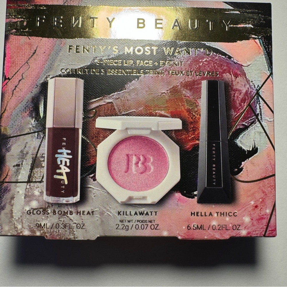 3pc Fenty Most Want'd 2024 Holiday Set Hot Chocolit Gloss Mascara Highlighter - Picture 2 of 9